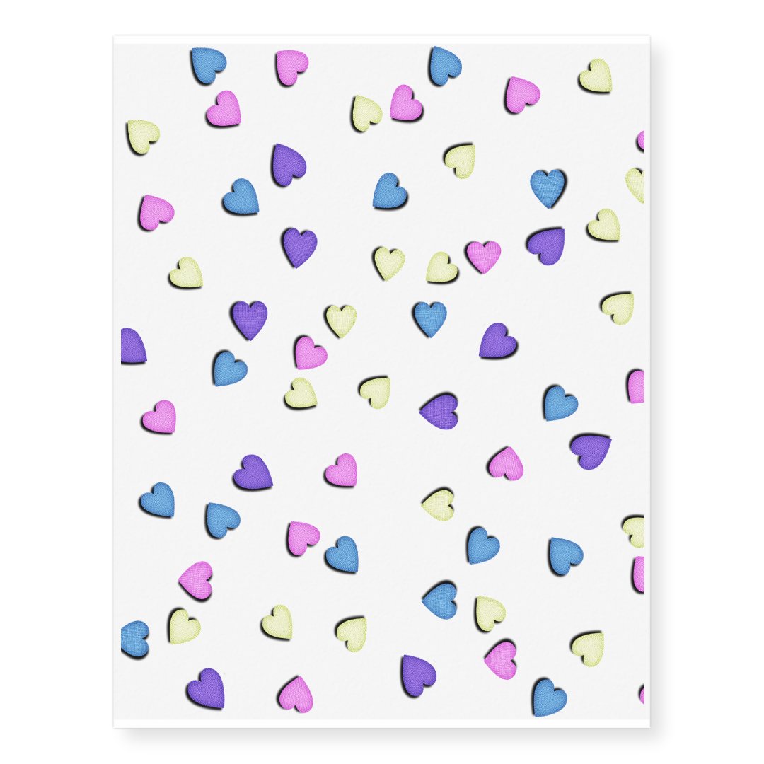 Pastel Colored Candy Hearts Temporary Tattoos Zazzle