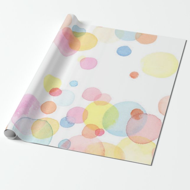Pastel Colored Circles Matte Wrapping Paper (Unrolled)