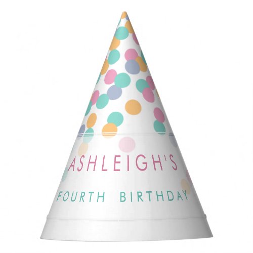 Pastel Colored Confetti  Kids Birthday Party Party Hat