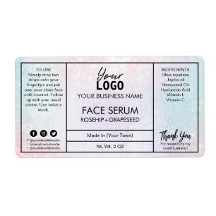 Pastel Colored Cotton Candy Face Serum Label
