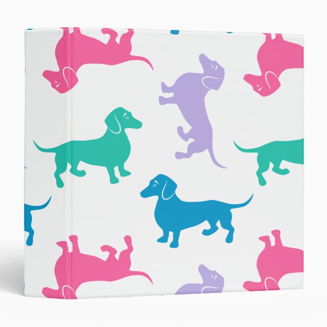 Pastel Colored Dachshunds Binder (Front/Spine)