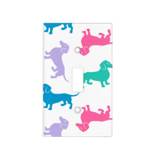 Pastel Colored Dachshunds Light Switch Cover