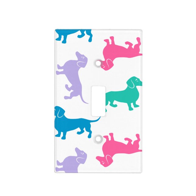 Pastel Colored Dachshunds Light Switch Cover (Front)