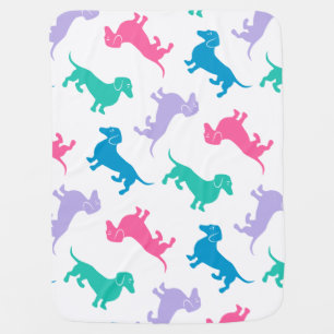 Pastel Colored Dachshunds Receiving Blanket