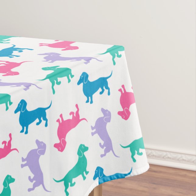 Pastel Colored Dachshunds Tablecloth (In Situ)