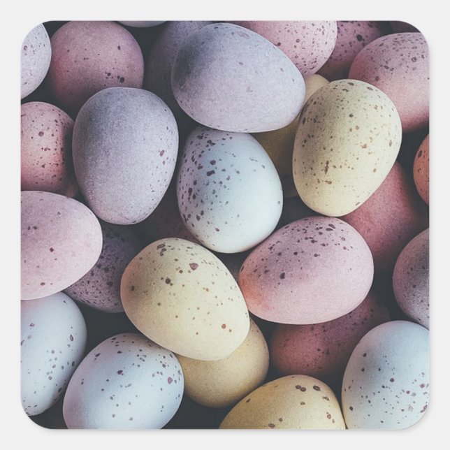 Pastel Colored Easter Eggs Stickers (Front)