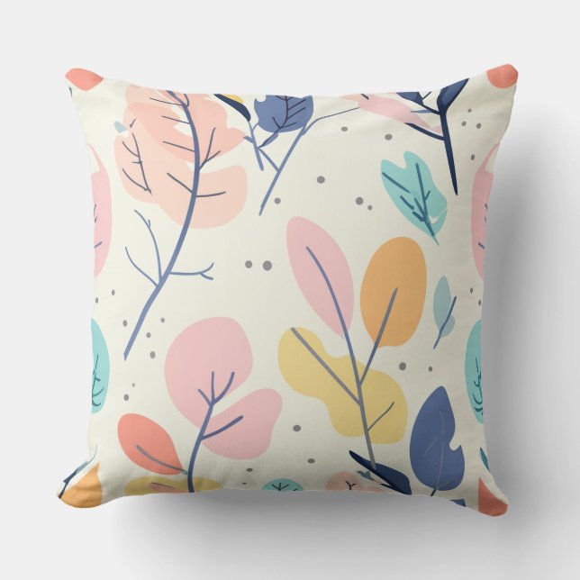 Pastel colored floral cushion (Front)