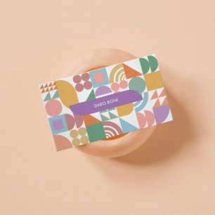 Pastel colored geometric business card