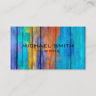 Pastel Colored on Wood #10 Business Card