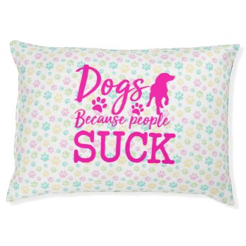 Pastel Colored Paw Prints Dog Bed by JLBIMAGES at Zazzle