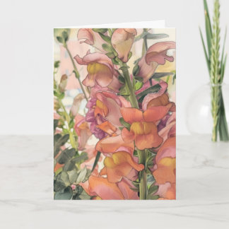 Pastel Colored Pencil Flower Illustration Card