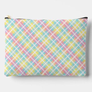 Pastel Colored Plaid Accessory Pouch
