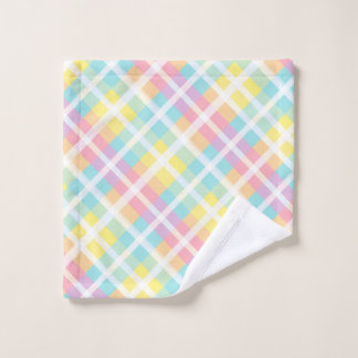 Pastel Colored Plaid Bath Towel Set