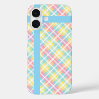 Pastel Colored Plaid iPhone 16 Case