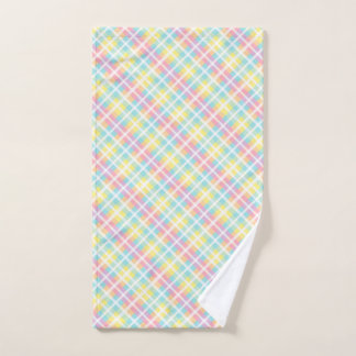 Pastel Colored Plaid Hand Towel