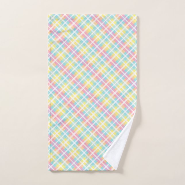 Pastel Colored Plaid Hand Towel (Hand Towel)