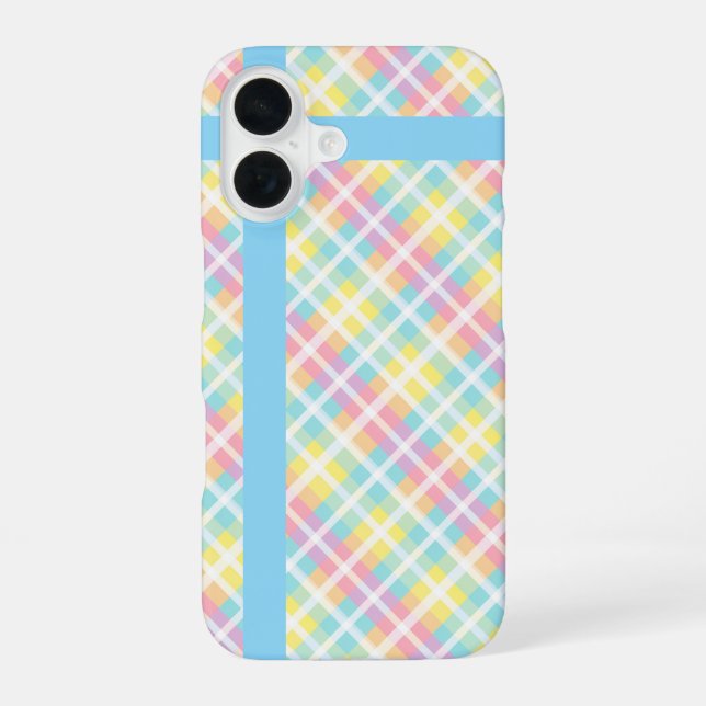 Pastel Colored Plaid Iphone Case (Back)