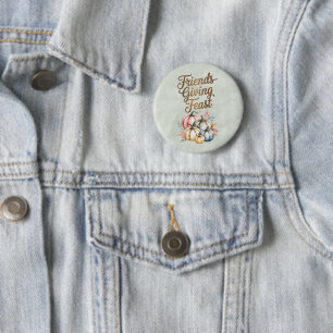 Pastel Colored Pumpkins Friendsgiving Feast Button