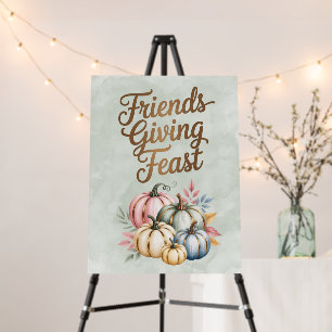 Pastel Colored Pumpkins Friendsgiving Feast Foam Board