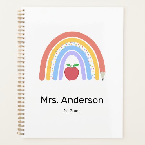 Pastel Colored Rainbow Teacher Planner