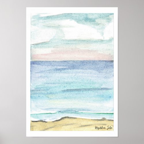 Pastel colored Sea Poster