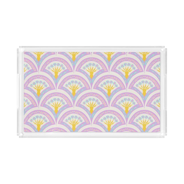 Pastel colored shell pattern acrylic tray (Front)