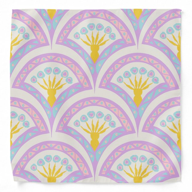 Pastel colored shell pattern bandana (Front)