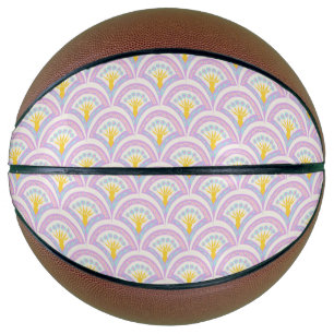 Pastel colored shell pattern basketball