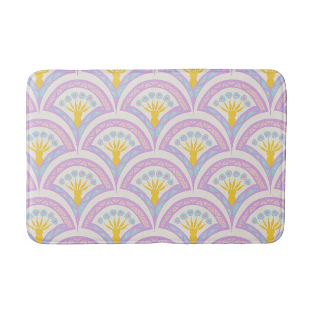 Pastel colored shell pattern bath mat (Front)