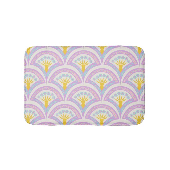Pastel colored shell pattern bath mat (Front)