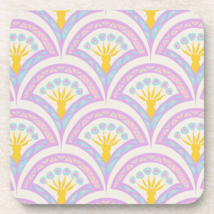 Pastel colored shell pattern beverage coaster