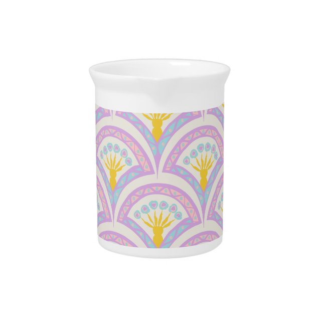 Pastel colored shell pattern beverage pitcher (Front)