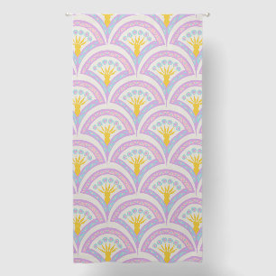 Pastel colored shell pattern blackout curtains