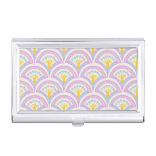 Pastel colored shell pattern business card case