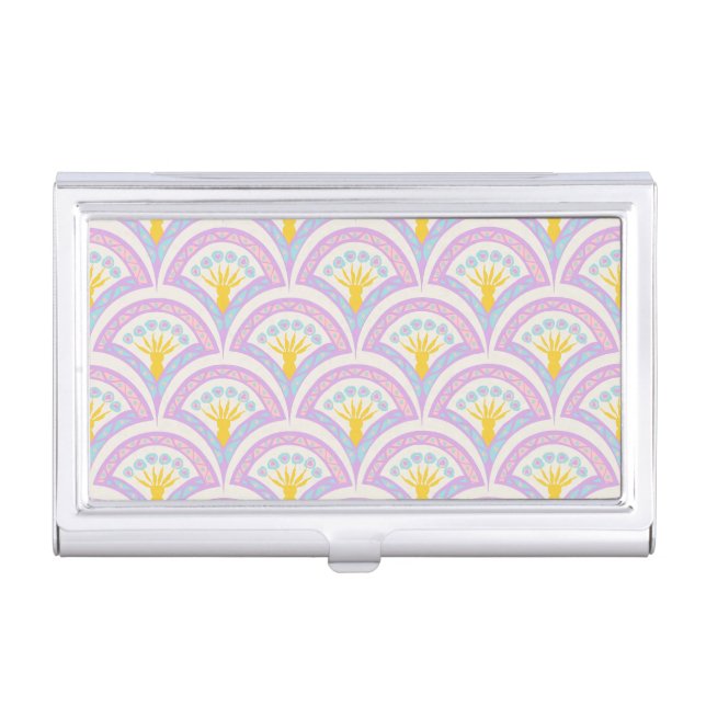 Pastel colored shell pattern business card case (Front)