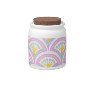 Pastel colored shell pattern candy jar