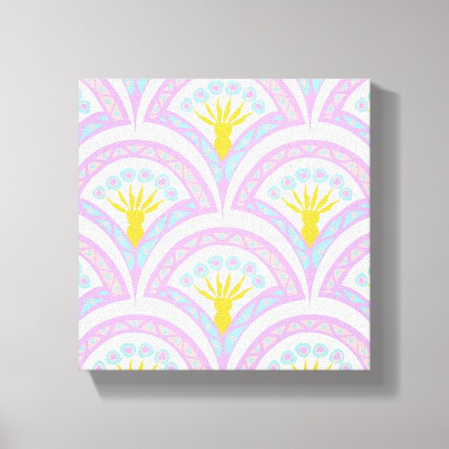 Pastel colored shell pattern canvas print (Front)