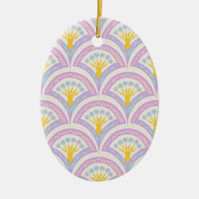 Pastel colored shell pattern ceramic ornament (Front)
