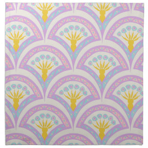 Pastel colored shell pattern cloth napkin