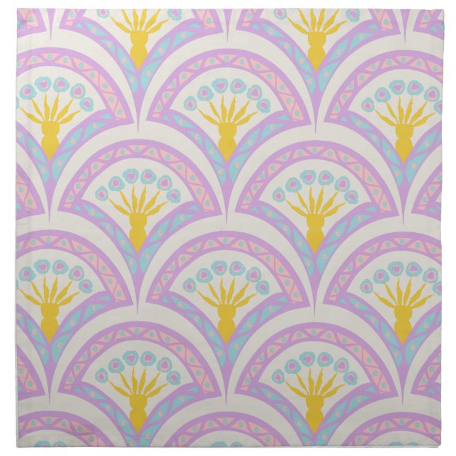 Pastel colored shell pattern cloth napkin (Front)