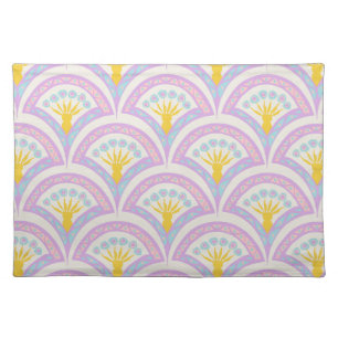 Pastel colored shell pattern cloth placemat