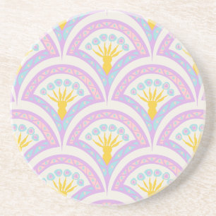 Pastel colored shell pattern coaster