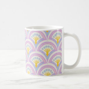 Pastel colored shell pattern coffee mug