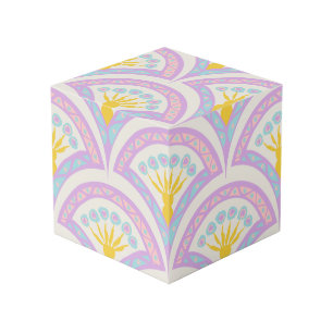 Pastel colored shell pattern cube