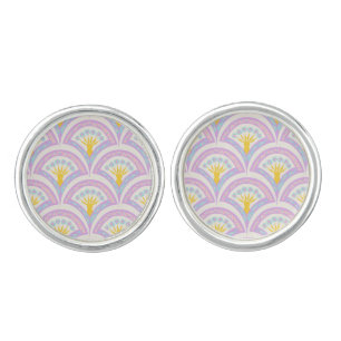 Pastel colored shell pattern cufflinks