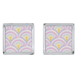 Pastel colored shell pattern cufflinks