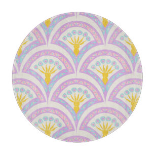 Pastel colored shell pattern cutting board