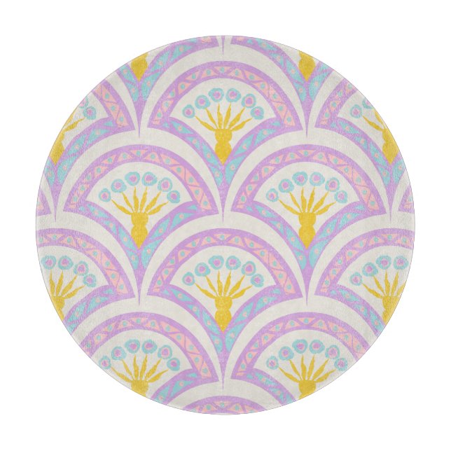 Pastel colored shell pattern cutting board (Front)