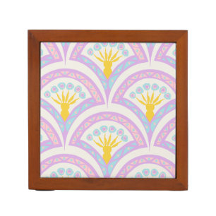 Pastel colored shell pattern desk organizer