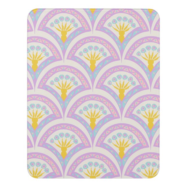 Pastel colored shell pattern door sign (Contemporary Vert)